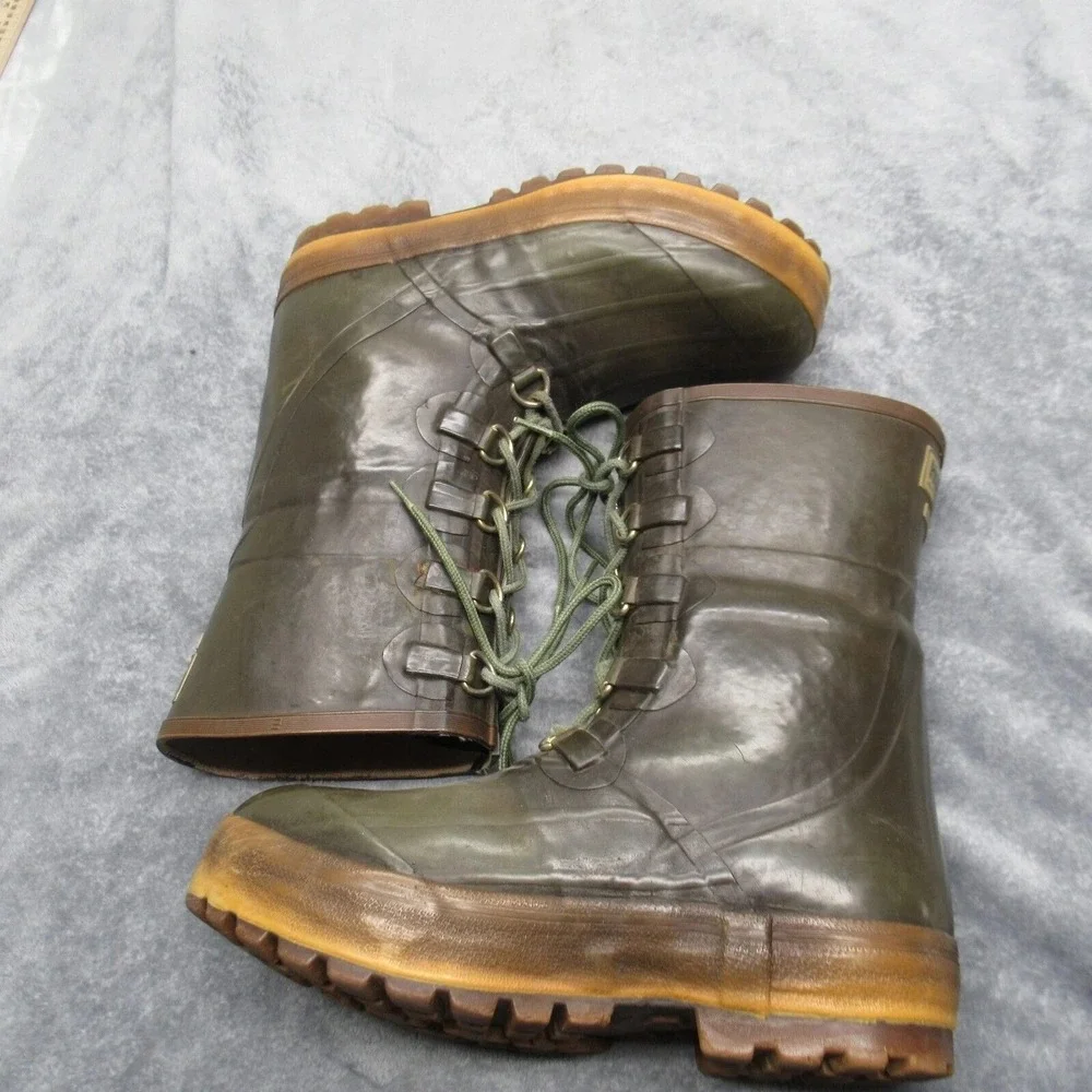 Hodgman Duck Boots Men 9 Insulated Waterproof Hunter Green Vintage Military 1984